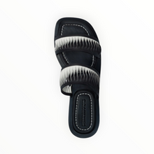 BERNARDO Andorra Slide Sandal - Black/Off White Glove Leather
