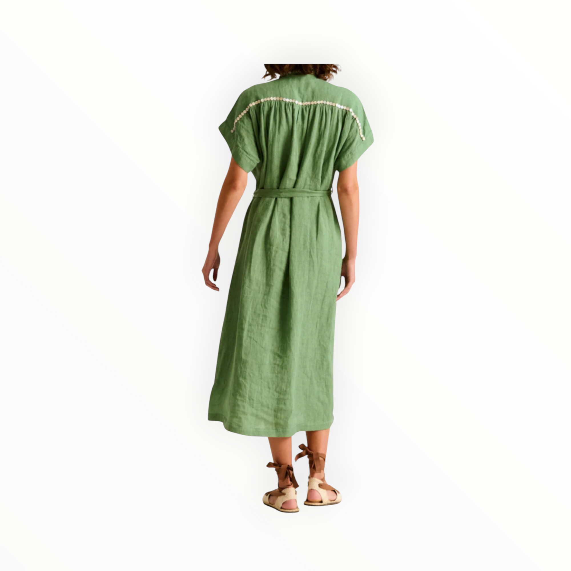Carolina K Valerie Kaftan Dress - Green Leaf