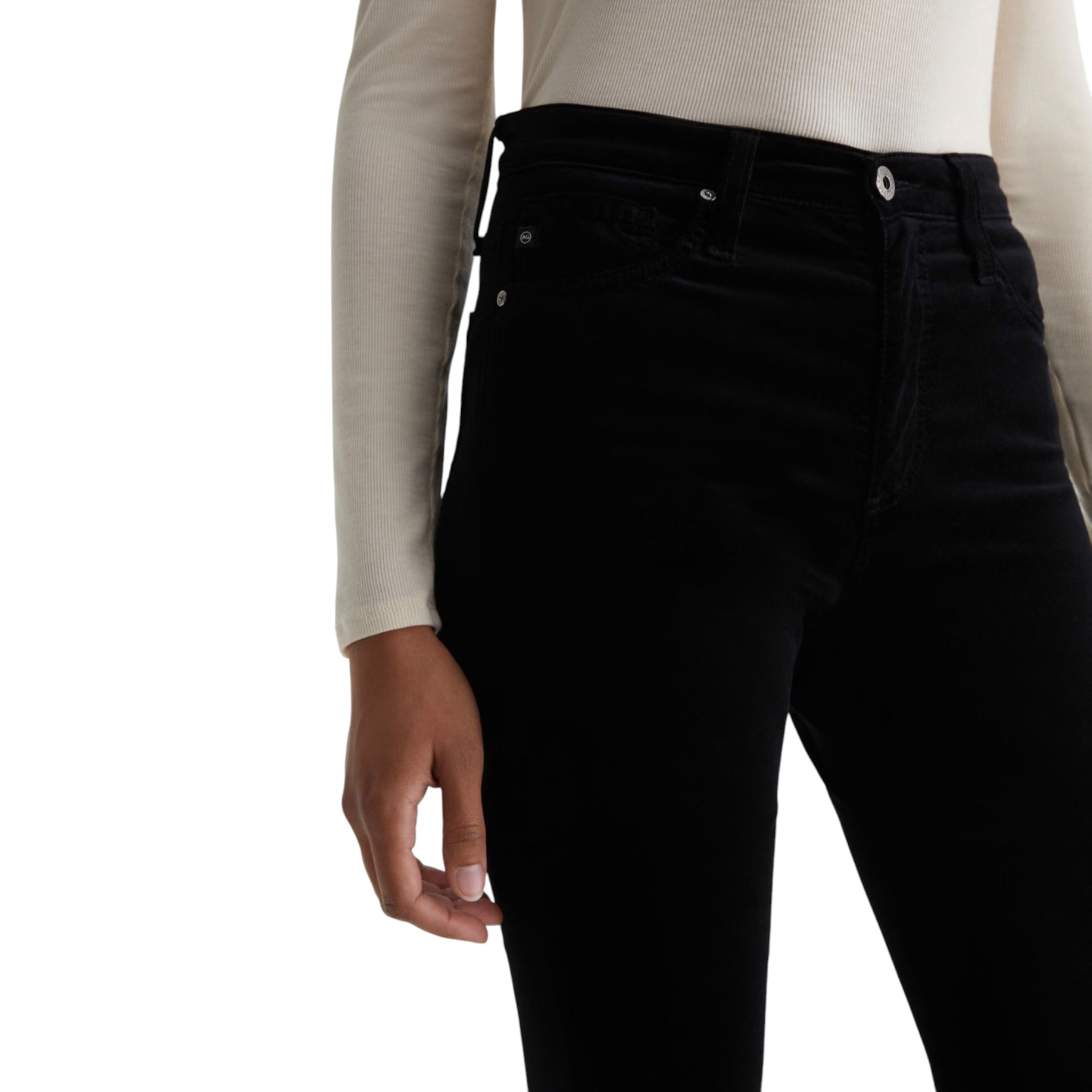 AG Jeans Farrah Boot Velvet Pant - Super Black