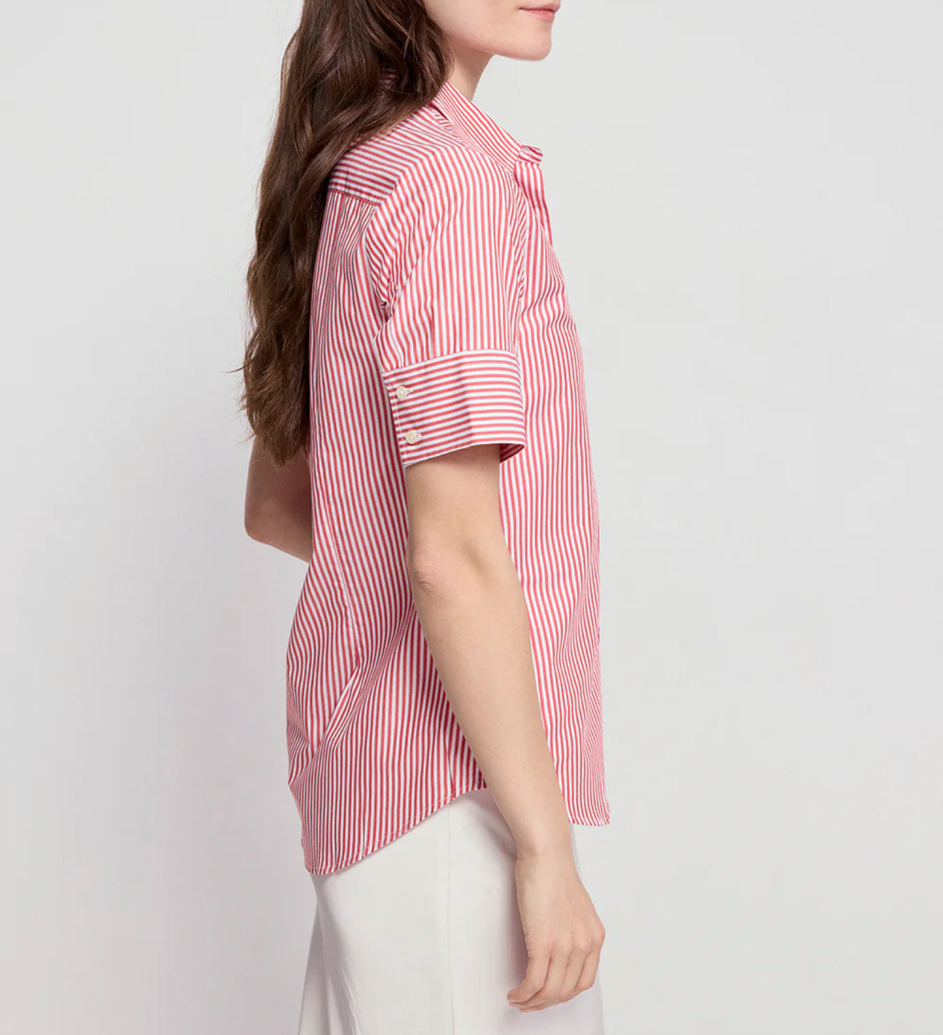 The Shirt by Rochelle Behrens The Short Sleeve Shirt - Red/White Stripe