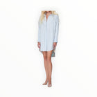 THEO The Label Echo Iris Print Back Shirtdress - Etherlight Bloom