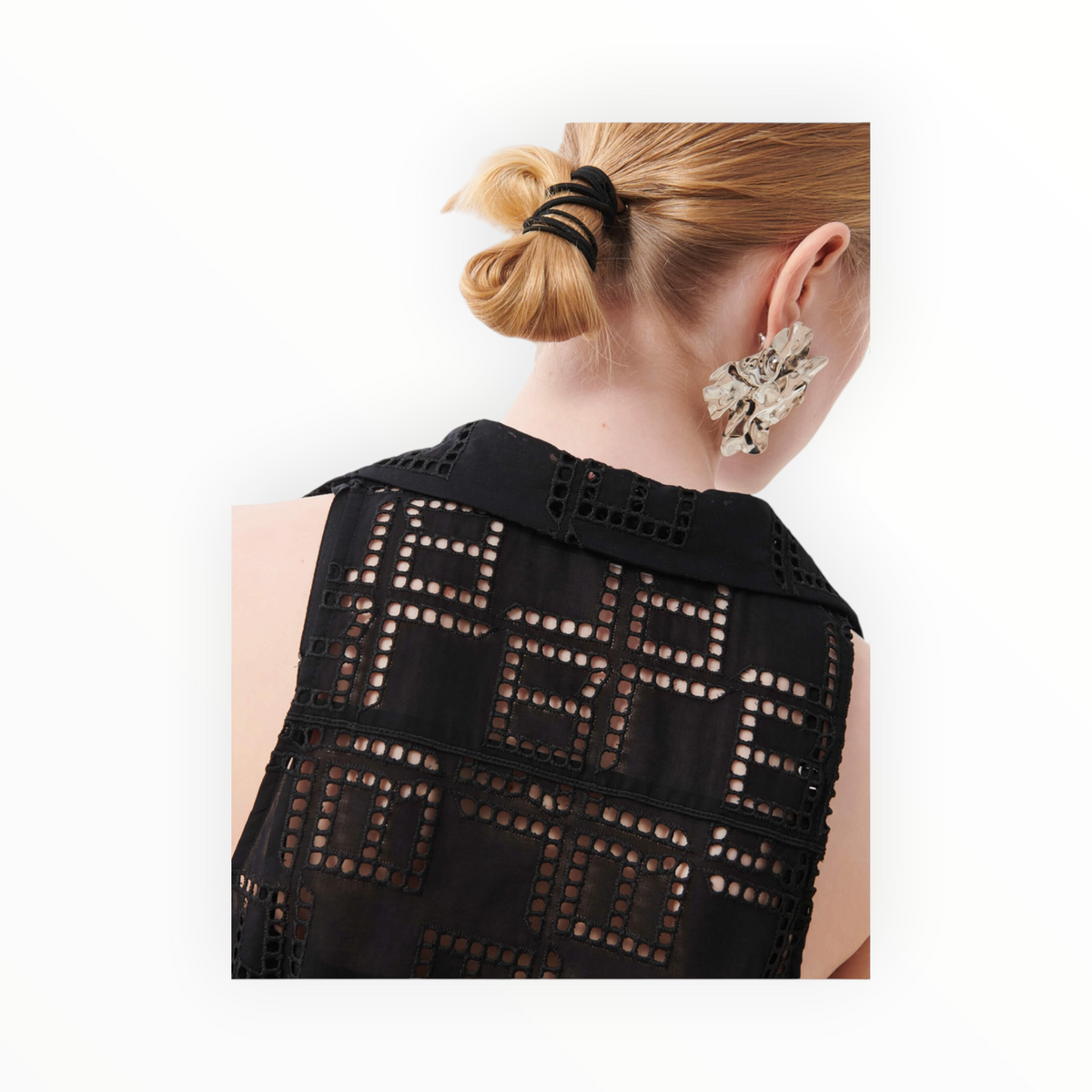Beatrice .b Broderie Anglaise "Monogram" Chemisier Dress - Black