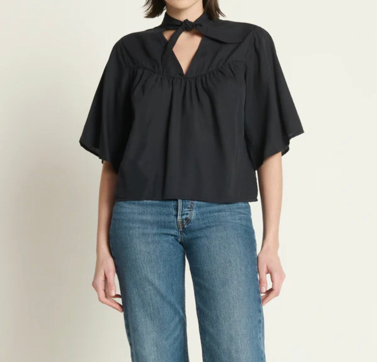 Nation Ltd Valerie Tie Neck Top - Black
