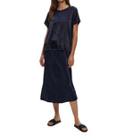 Michael Stars Flow Satin Tee - Nocturnal