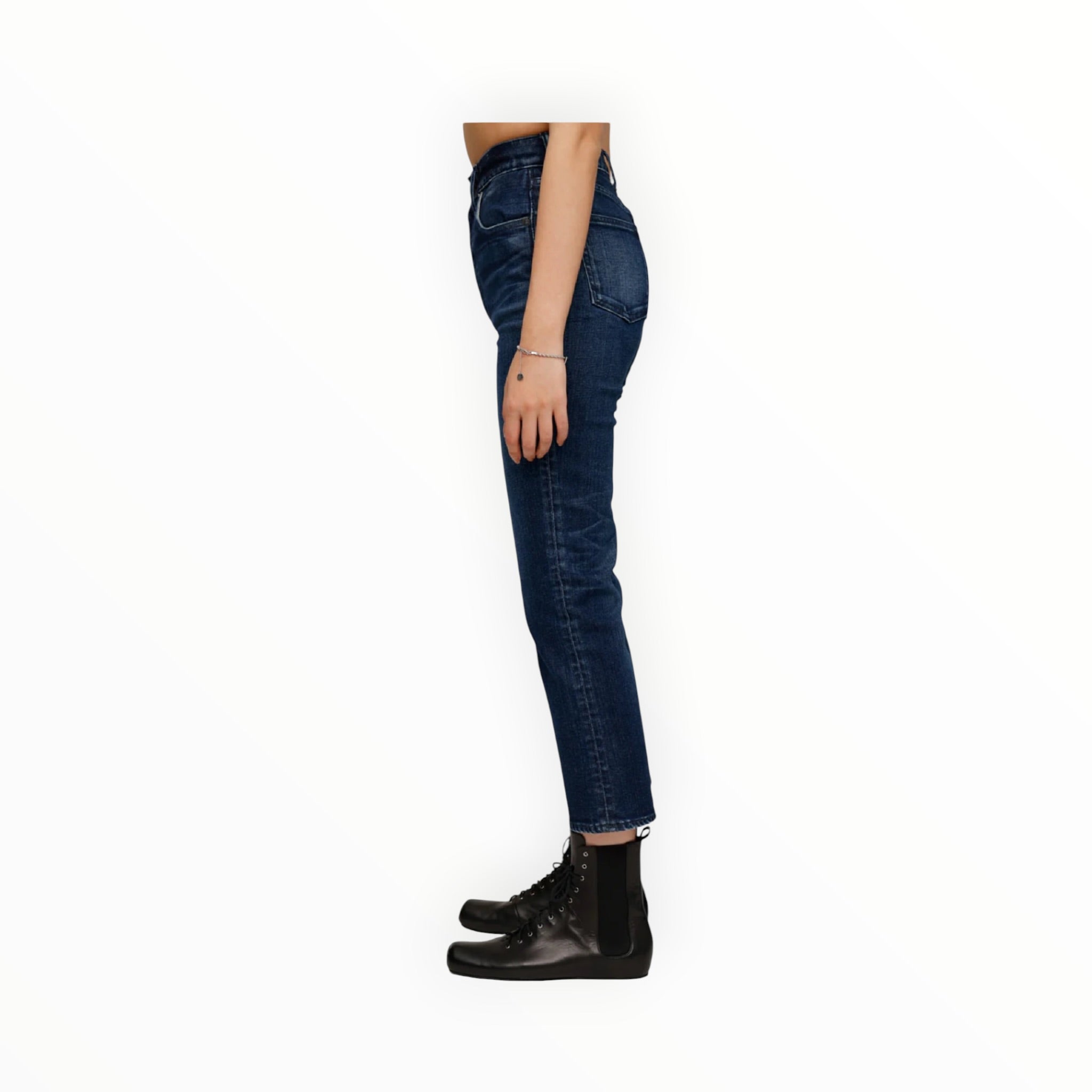 Moussy Vintage Emma Cropped Flare Jeans - Dark Blue