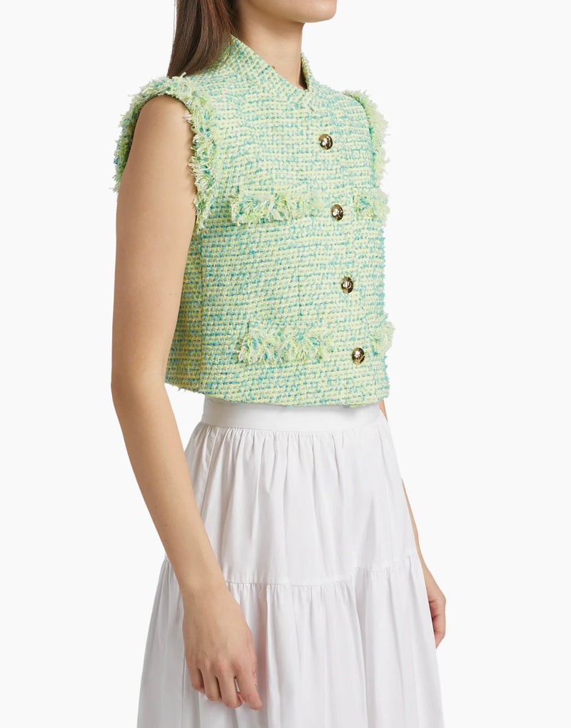 Derek Lam 10 Crosby Loa Tweed Vest - Electric Multi
