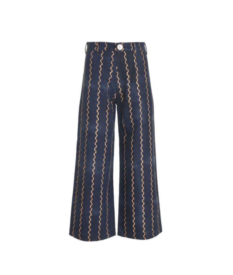SZ Blockprints Maggi Disco Pants - Deep Blue/Gold