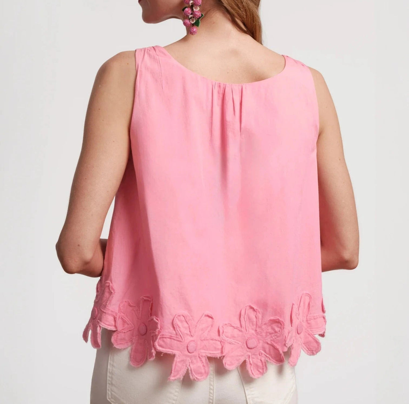 Frances Valentine Zennia Flower Hem Tank - Pink