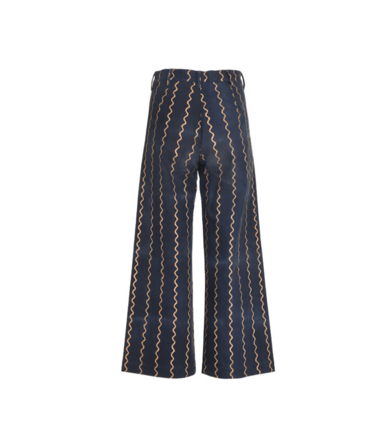 SZ Blockprints Maggi Disco Pants - Deep Blue/Gold