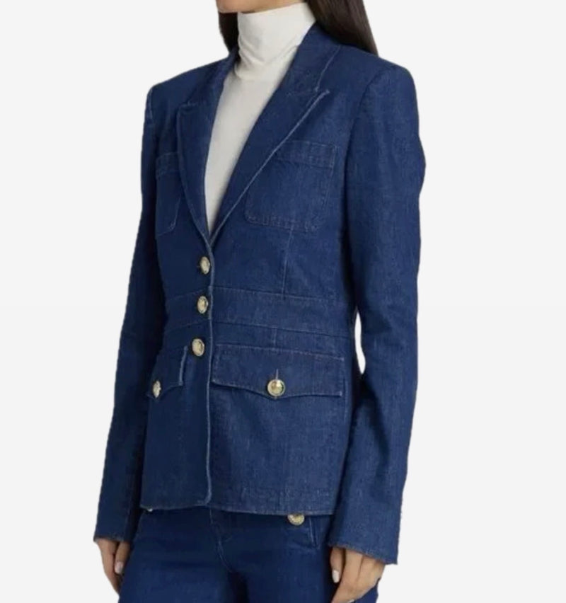 Derek Lam 10 Crosby Keith Utility Jacket - Denim Dark Wash