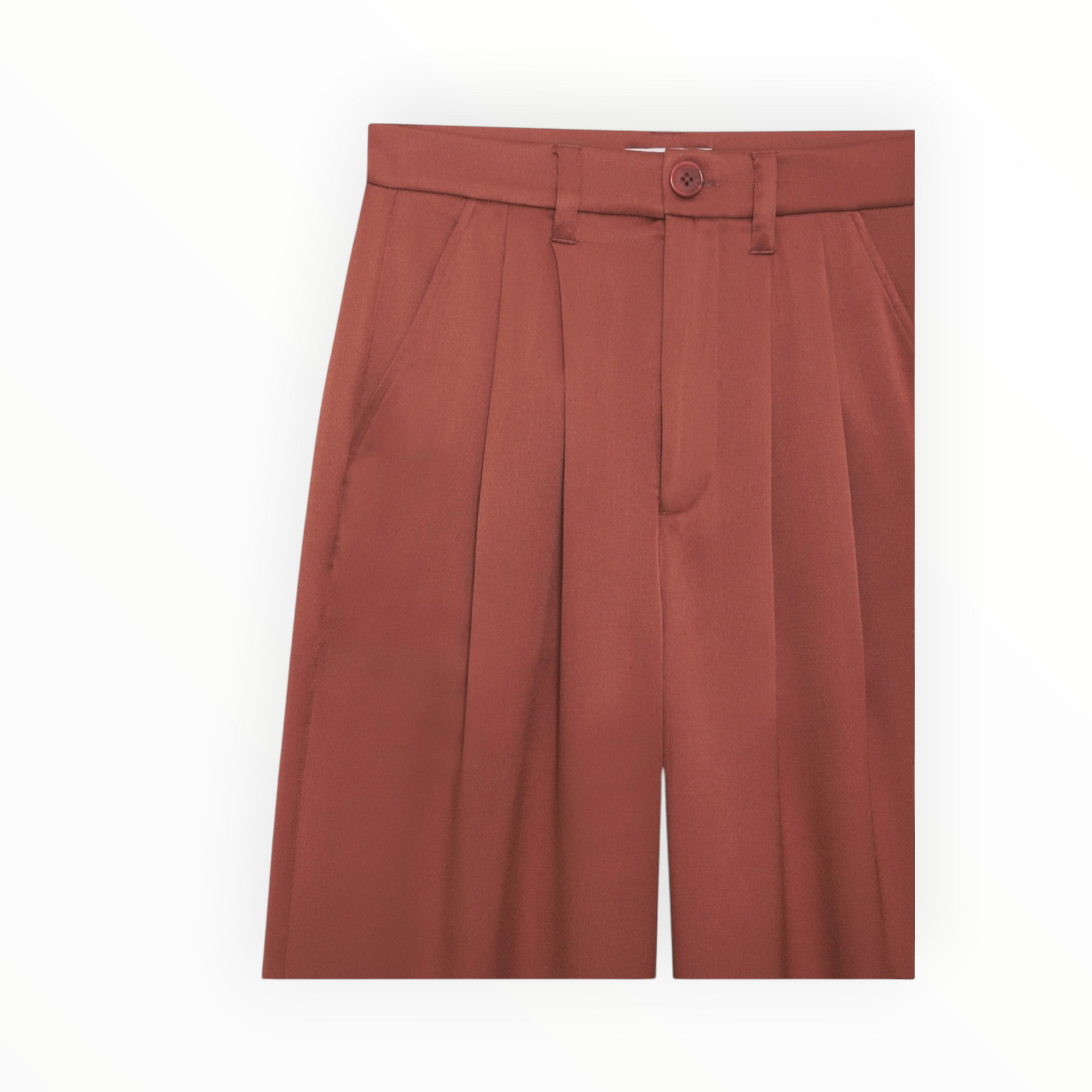Anine Bing Carrie Silk Trousers - Terracotta