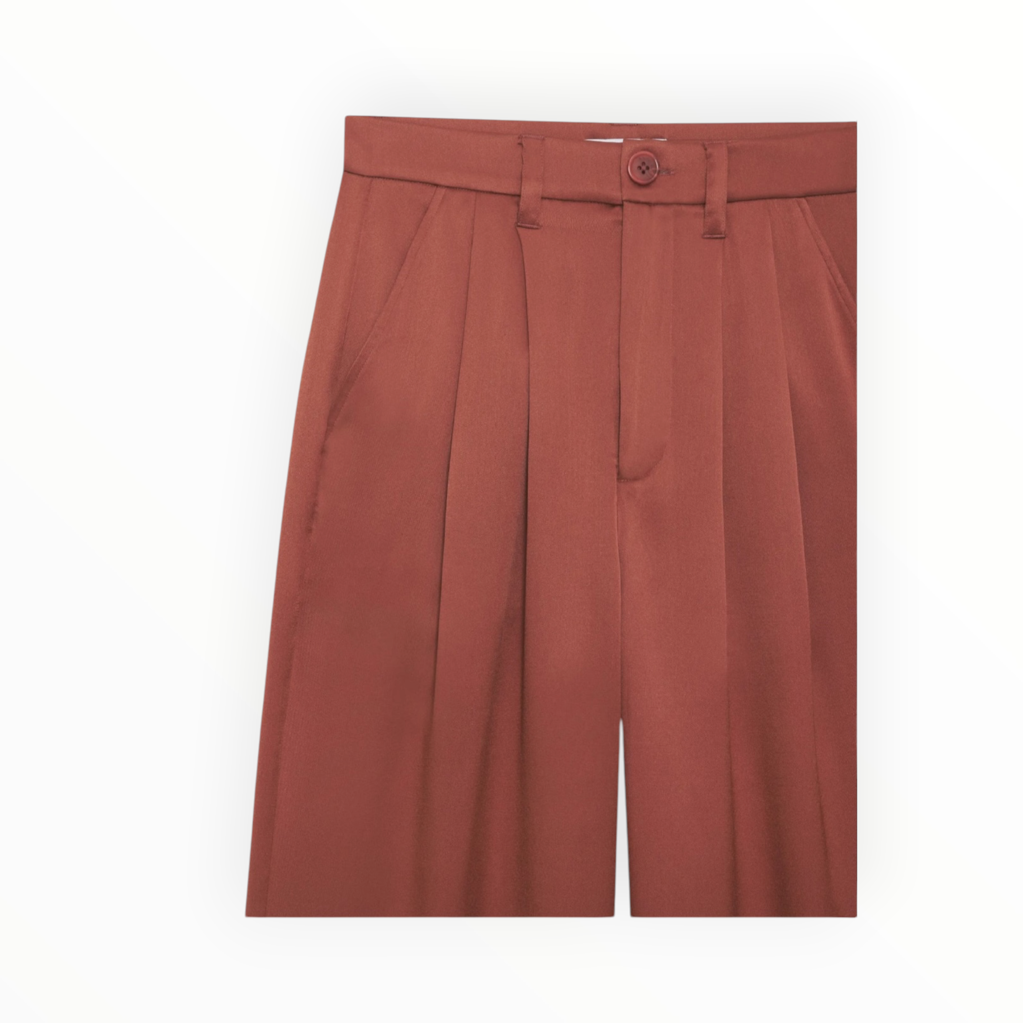Anine Bing Carrie Silk Trousers - Terracotta