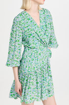 Shoshanna Nicola Floral Print Ruffle Dress - Spring Green Multi