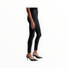 AG Jeans Farrah High Rise Faux Leatherette Ankle Skinny - Super Black