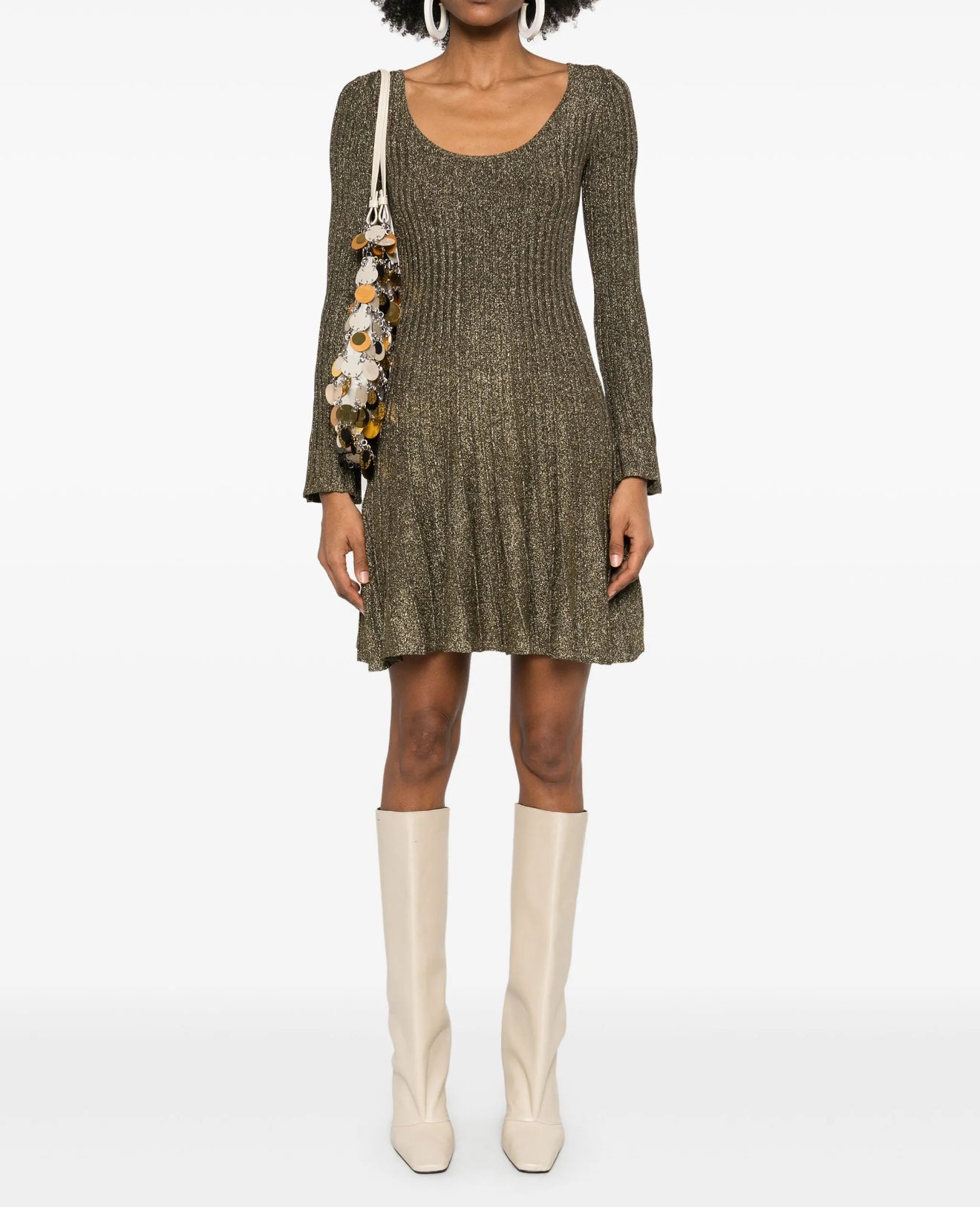 STAUD Staud Raquel Dress - Metallic Gold