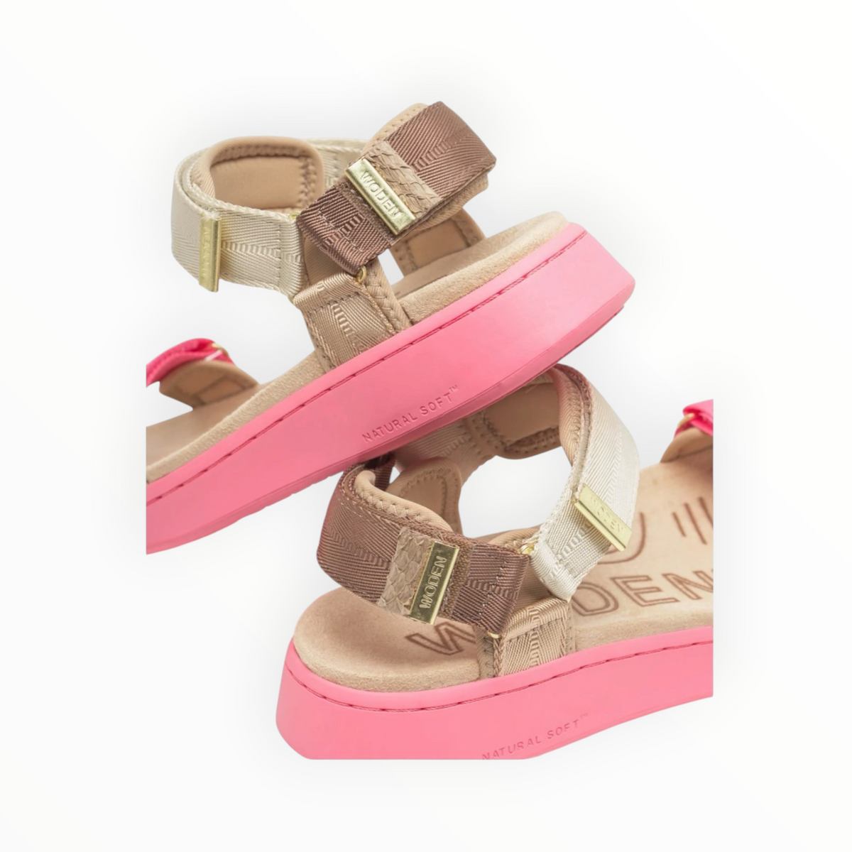 WODEN Line Tricolor Sandal - Raspberry Multi