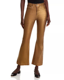 Veronica Beard Carson Coated Ankle Flare Jeans - Antique Brass