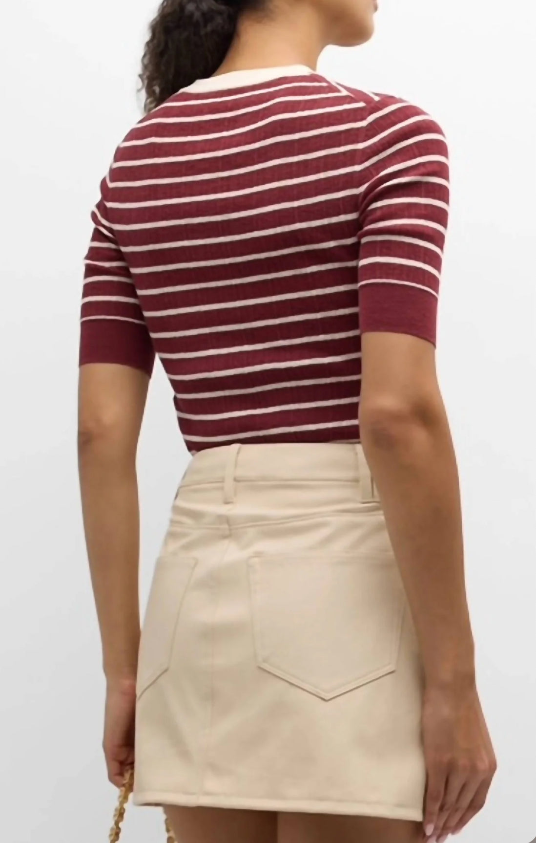 A.L.C. Fisher Top - White/Syrah Stripe