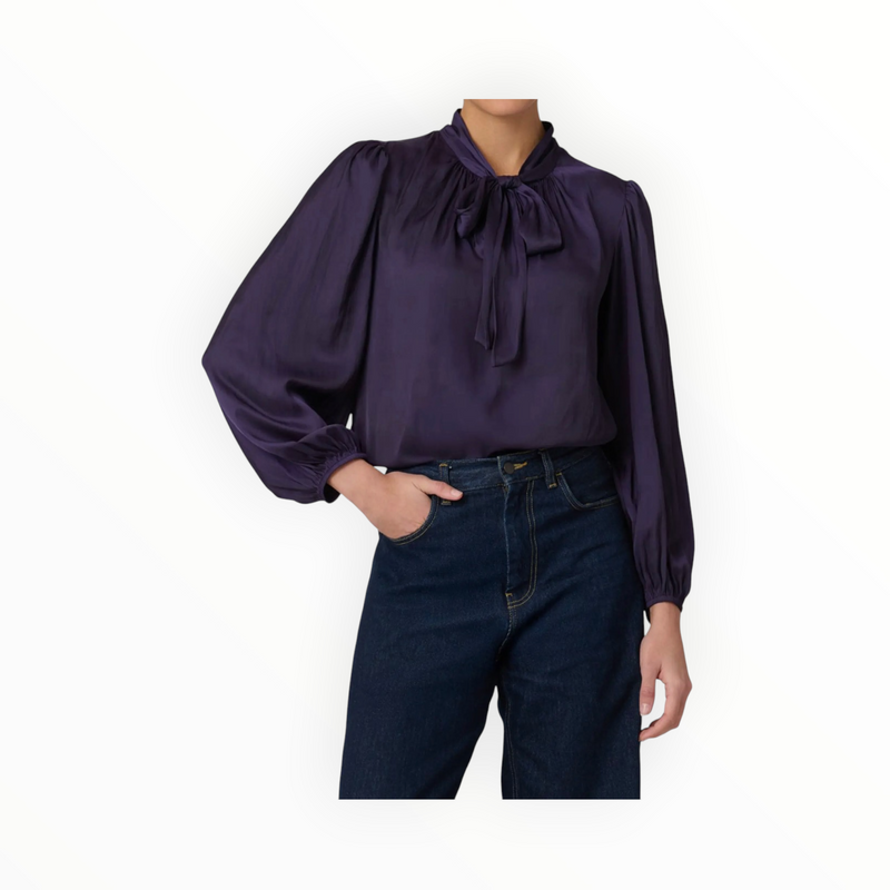 Shoshanna Rye Vintage Satin Top - Iris
