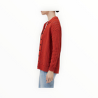 rag & bone Adrienne Open Stitch Cotton Blend Cardigan - Paprika