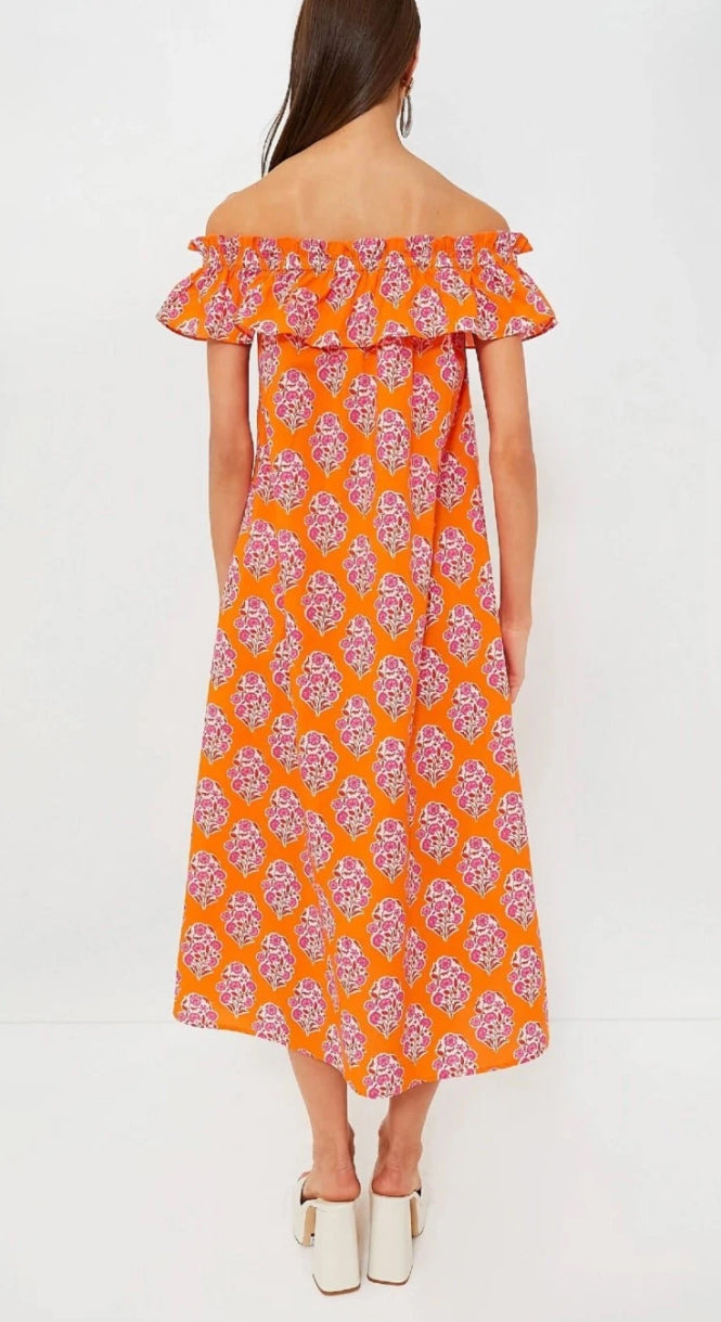 Pink City Prints Tangerine Buta Tallulah Dress
