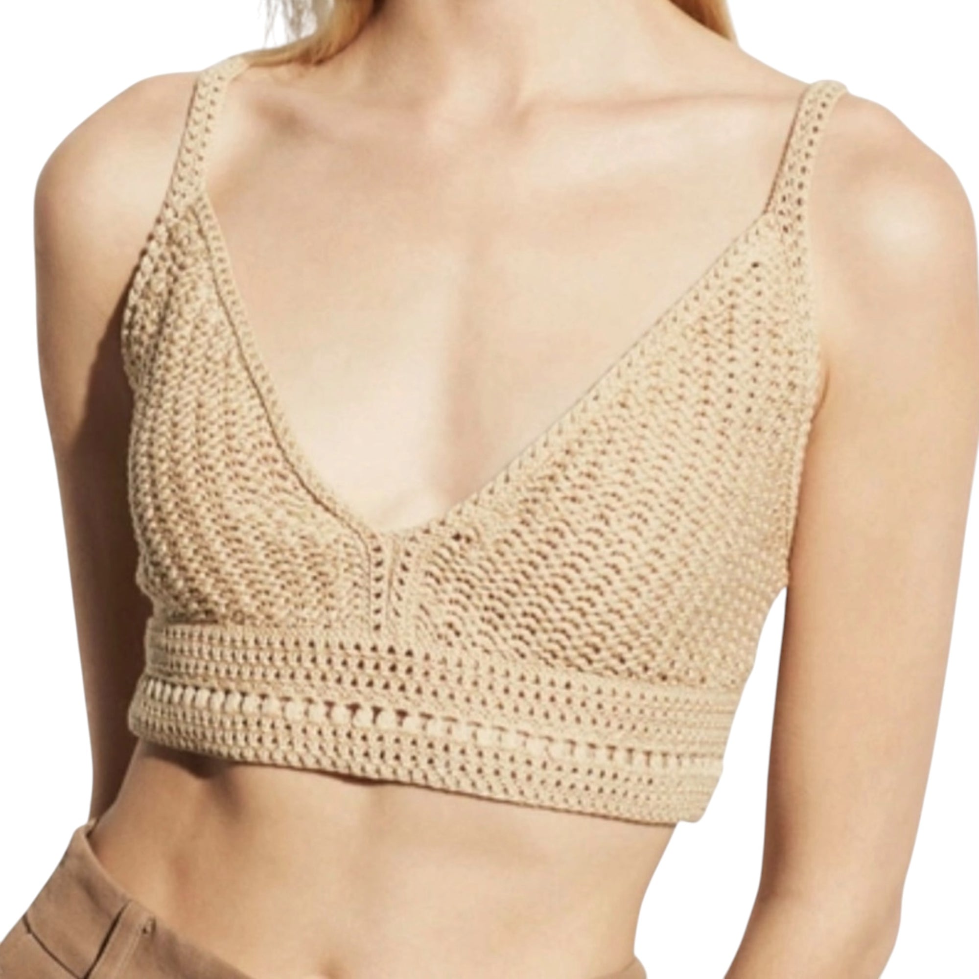 Vince Crocheted Crop Top - Natural