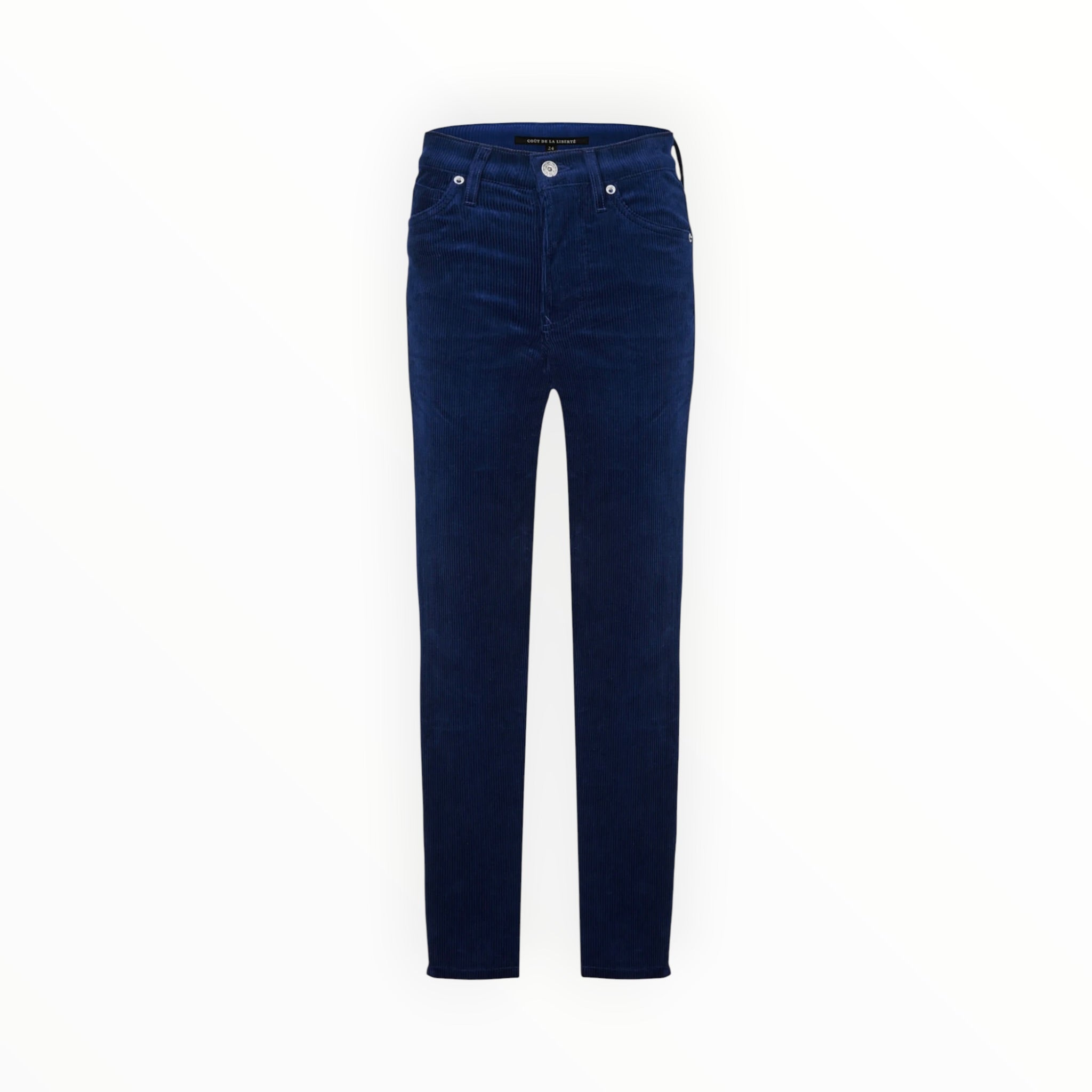 Coût De La Liberté Elle Stretch Cord HR Skinny Button Fly - Navy