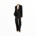 Rotate Birger Christensen Sequined Oversized Single-Breasted Blazer - Black
