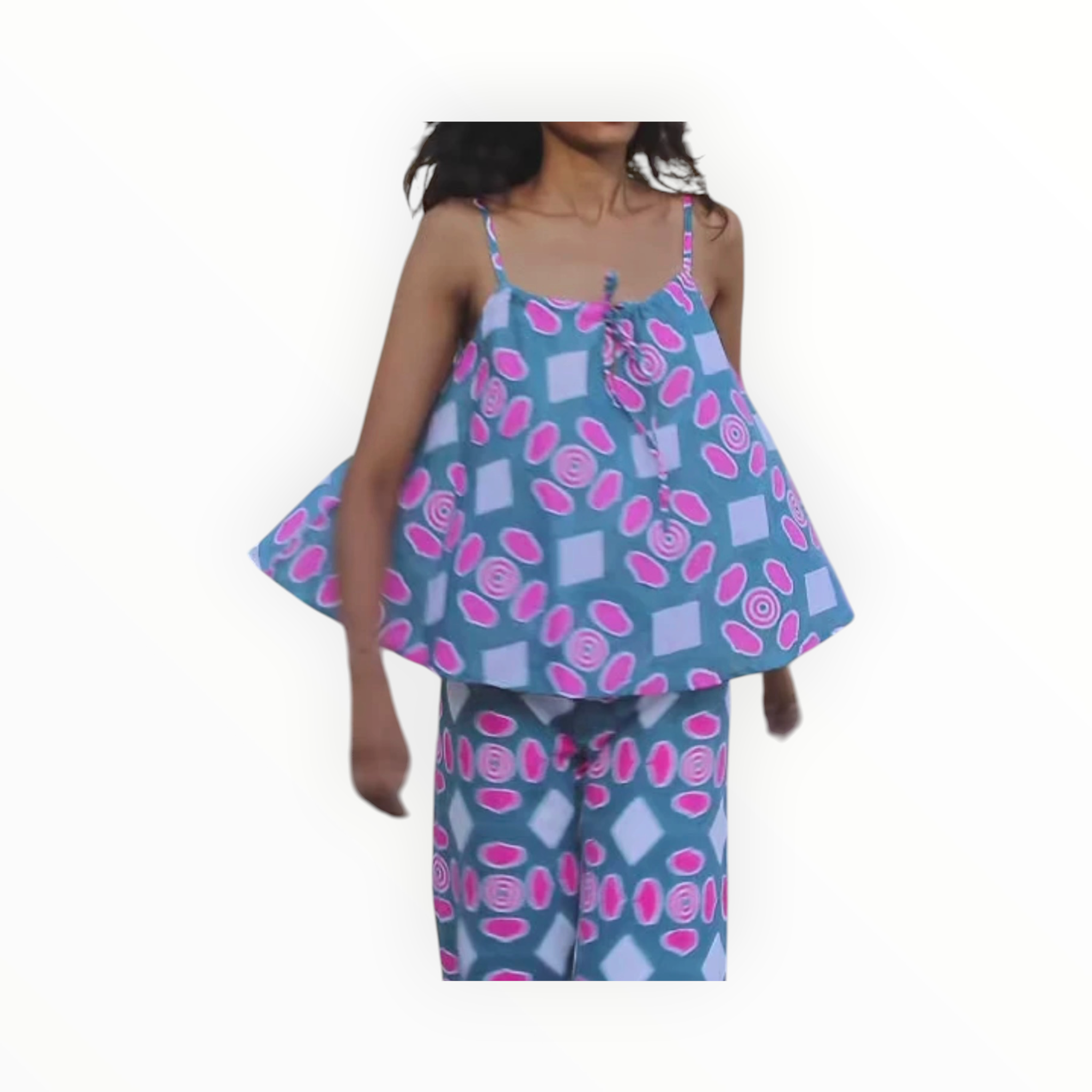 SZ Blockprints Goa Tank - Button Print