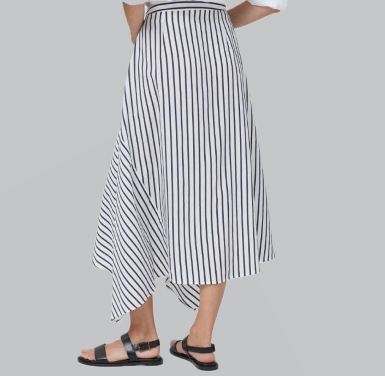 Closed Asymmetrical Striped Skirt