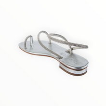 C o R N E T T I Romelide Sandal - Clear Rhinestones & Silver Insole