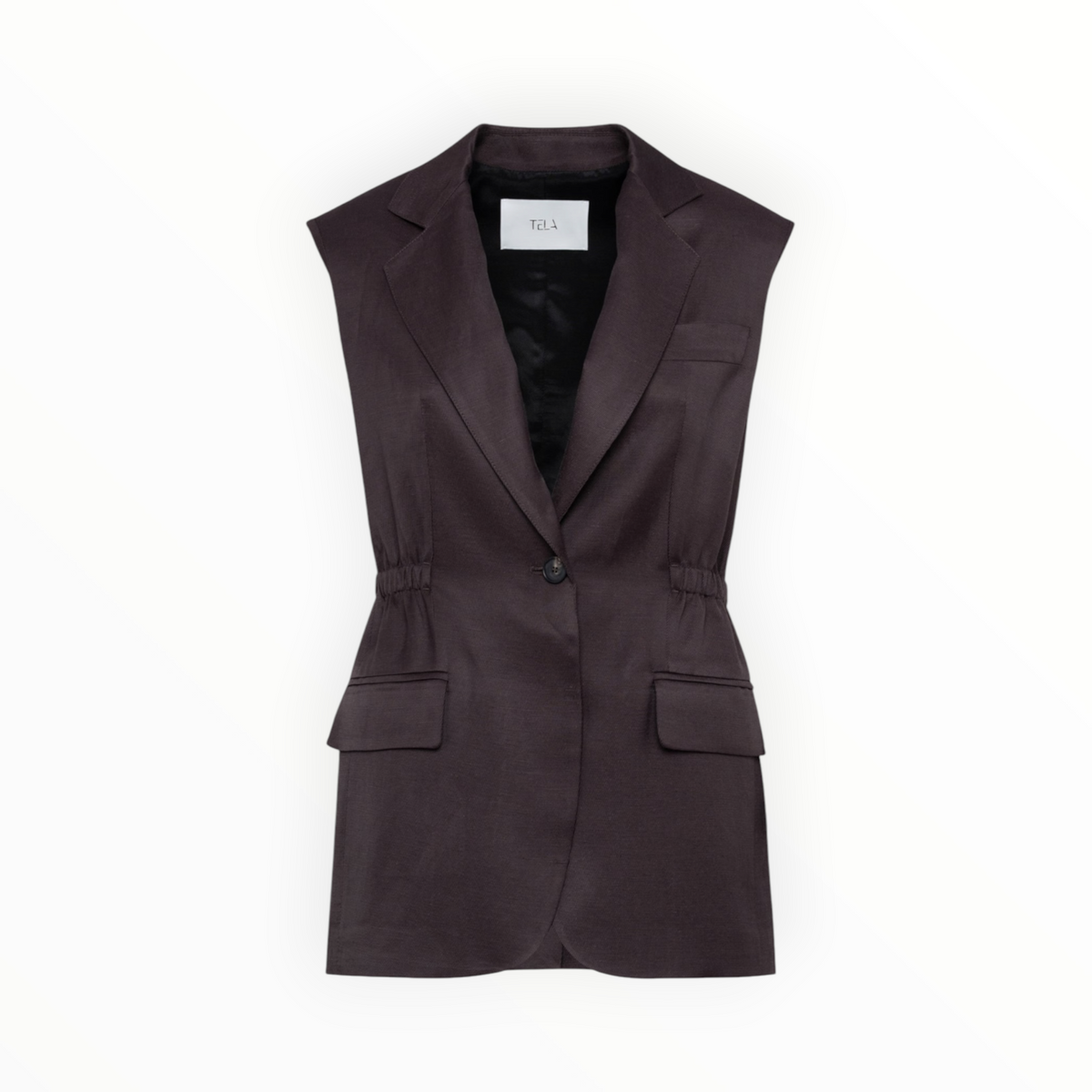 TELA Single-Breasted Vest - Plum