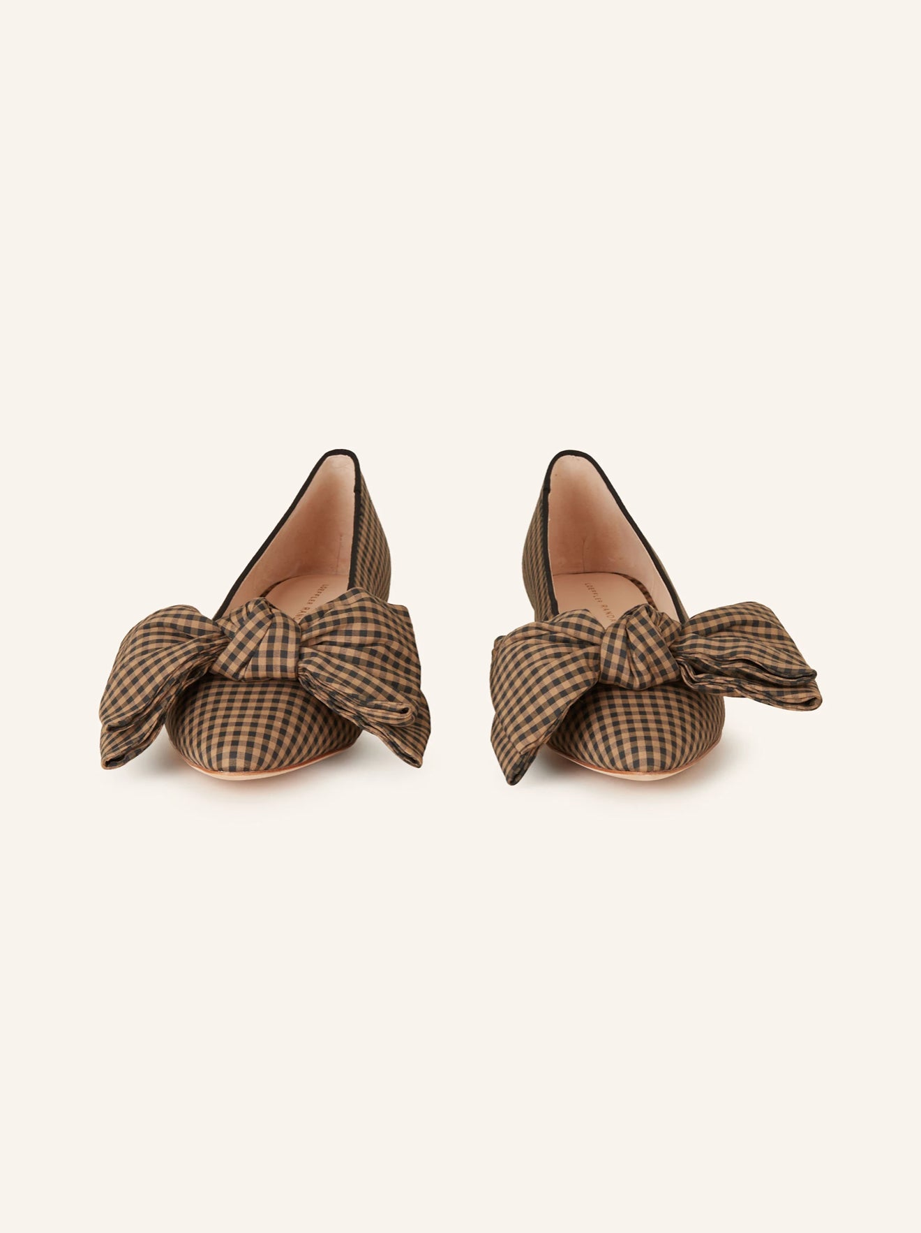 Loeffler Randall Noa Gingham Bow Flat - Brown/Black