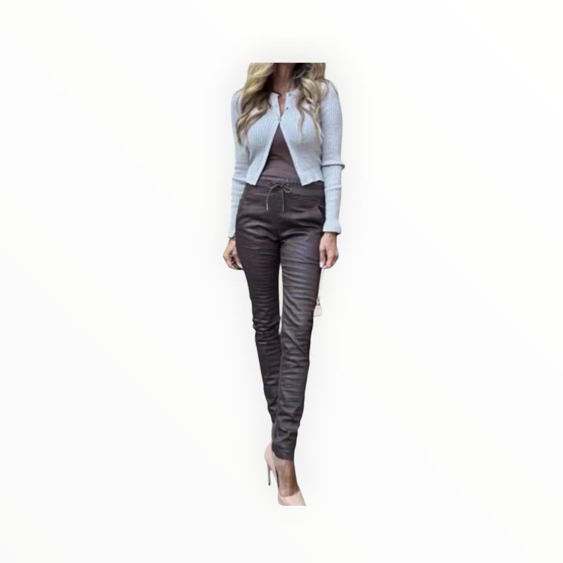 Bevy Flog Shely Pants - Brown Plaid