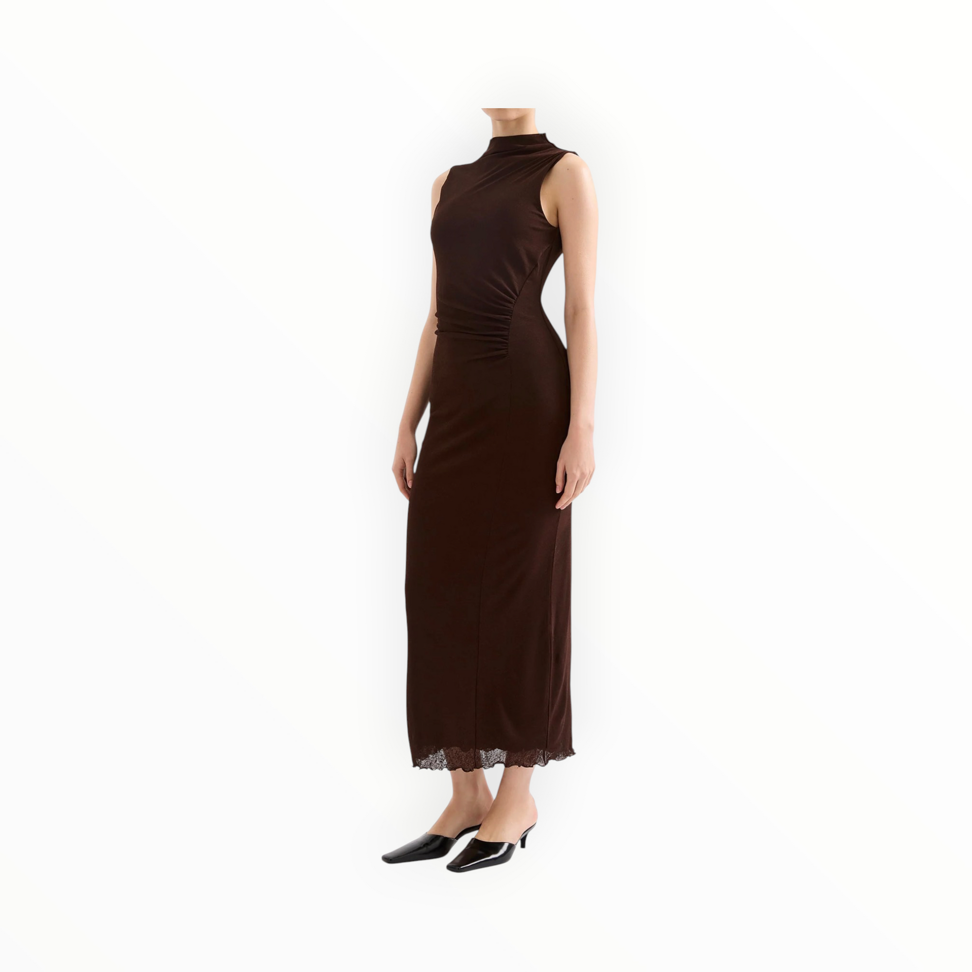 Nude Lucy Winston Mesh Maxi Dress - Raisin