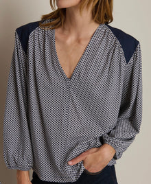 Nation Ltd Twyla Long Sleeve Top - Tossed Geo