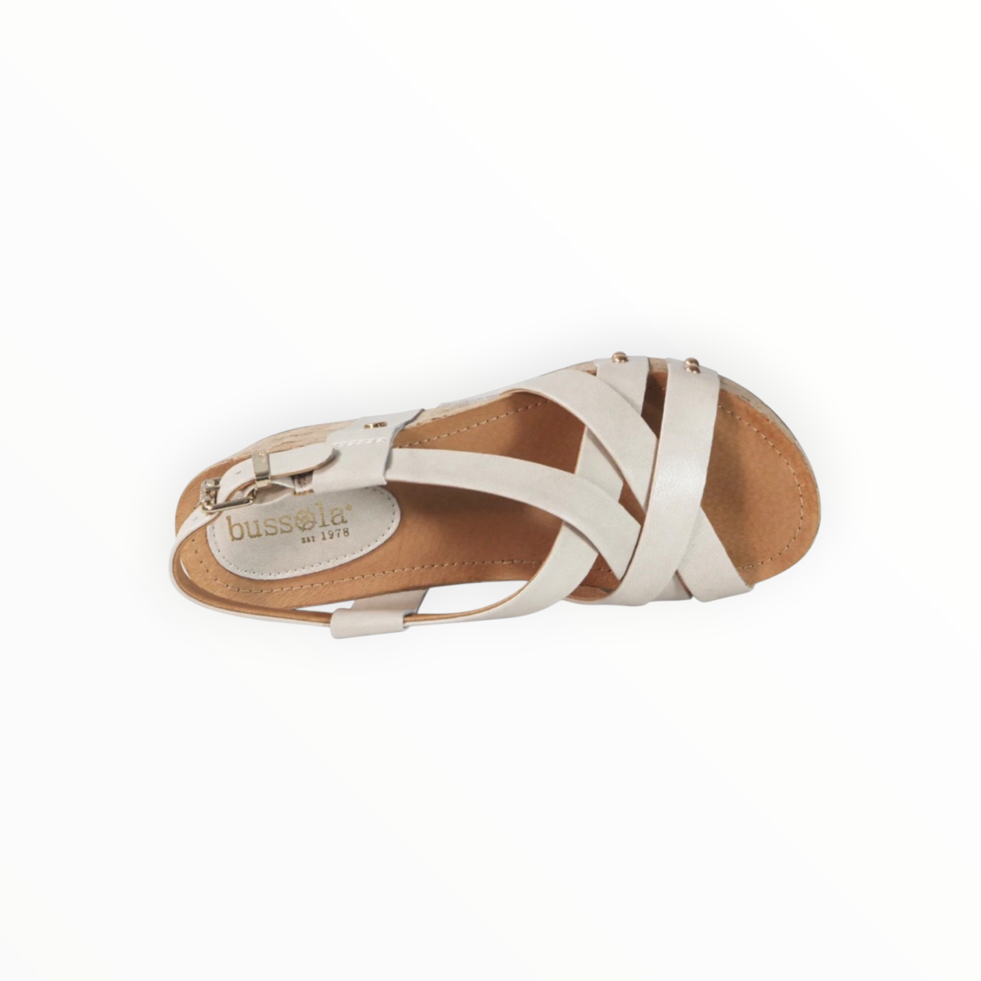 bussola Formentera Cross Straps Wedge Sandals - Ivory
