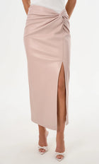 Lamarque Eileen Faux Leather Maxi Skirt - Rose