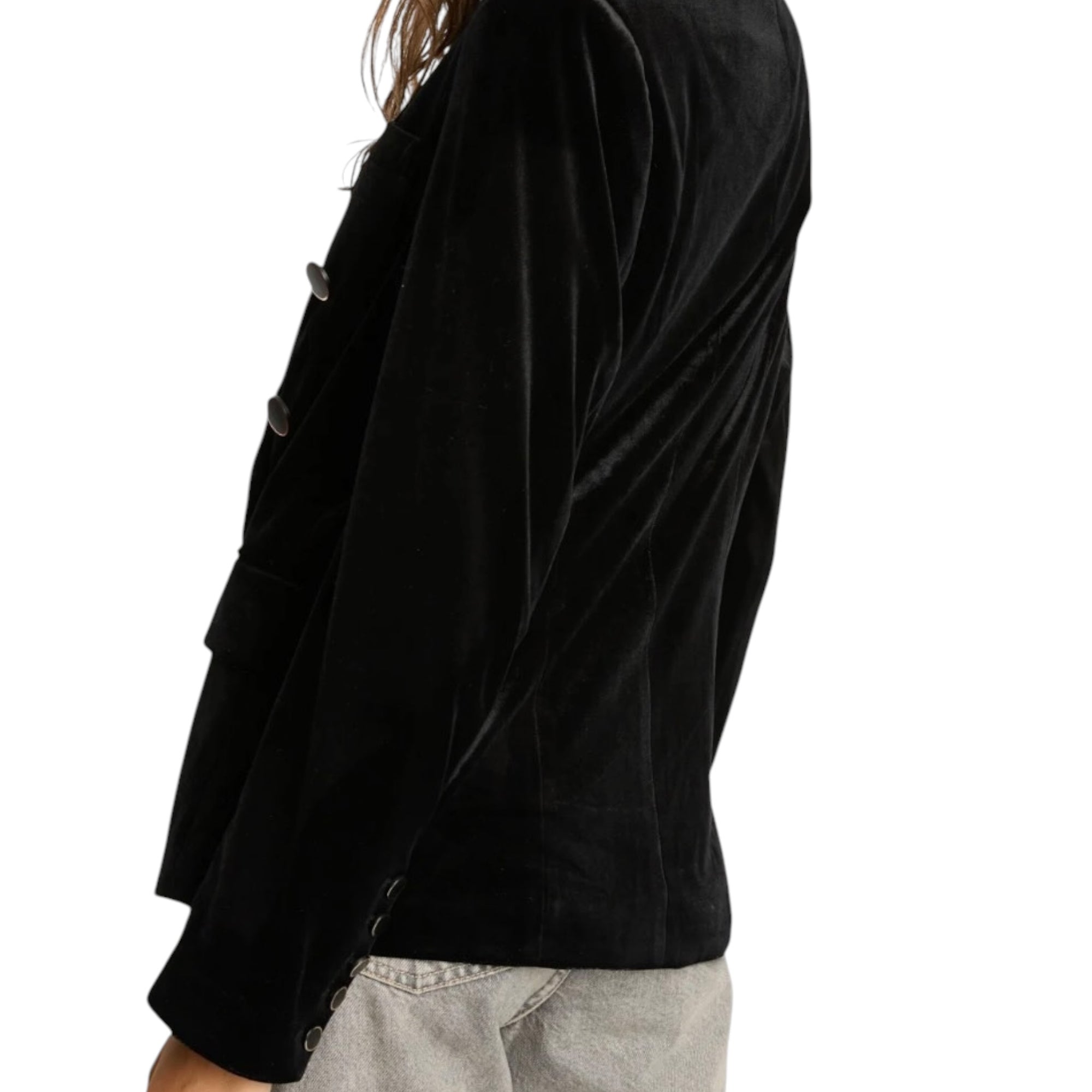 Caballero Kindra Stretch Velvet Jacket - Black