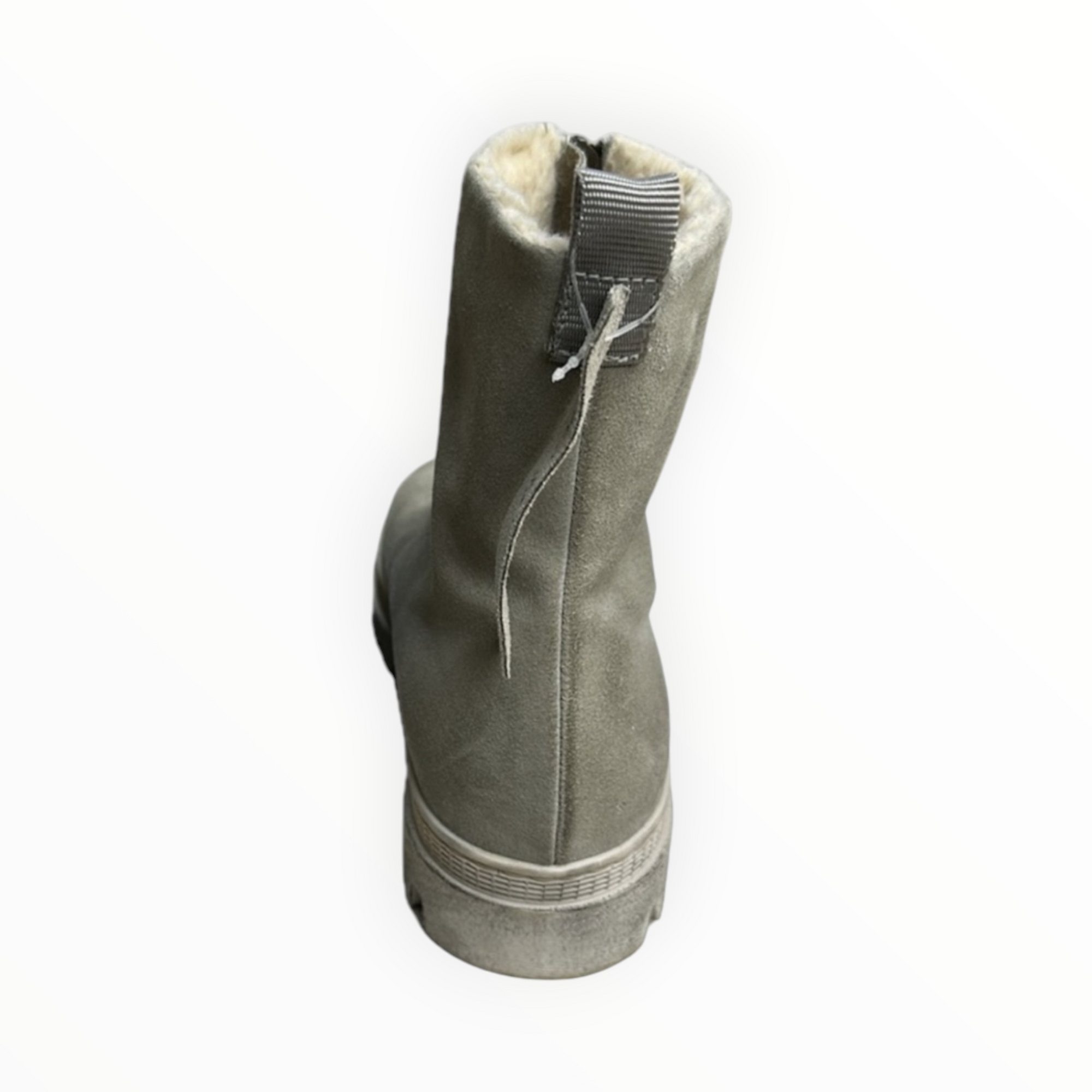 Lofina Suede Boot With Front Zipper - Sand