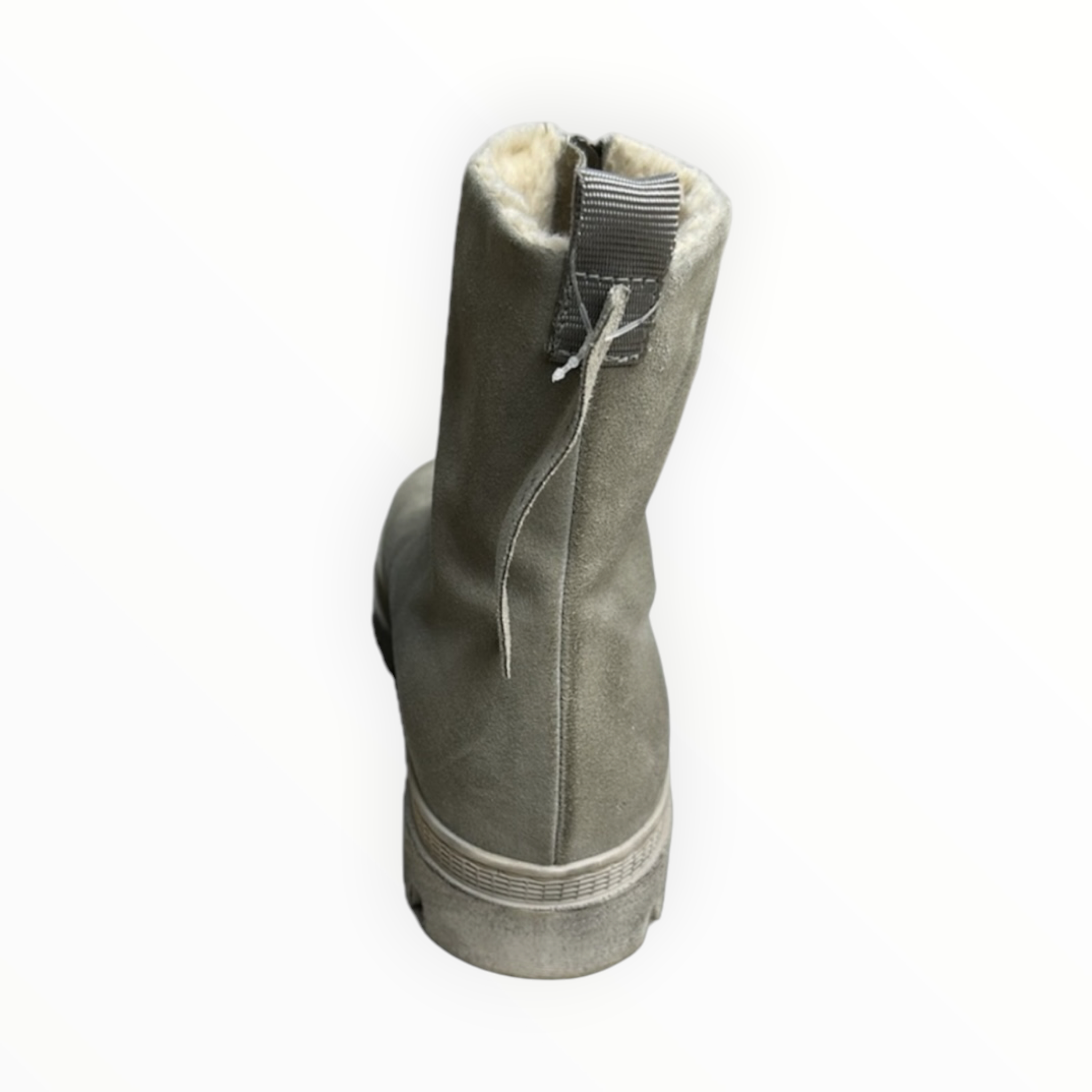 Lofina Suede Boot With Front Zipper - Sand