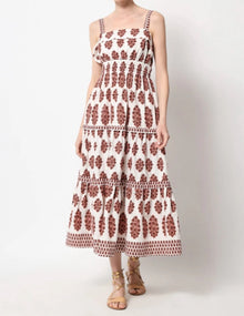 Omika Monroe Midi Dress - Adia Peach