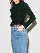 Saylor Amiri Top - Black/Emerald