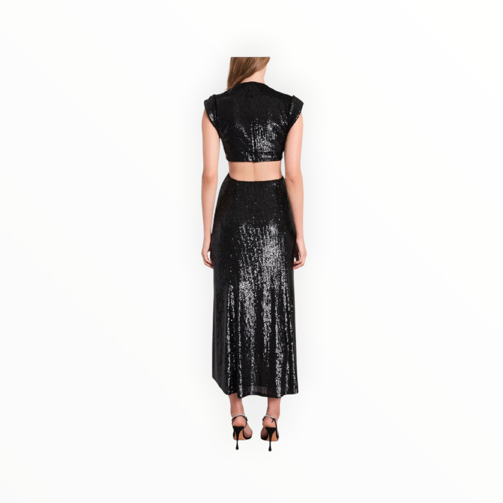 A.L.C. Alexis Sequined Cut Out Midi Dress - Black