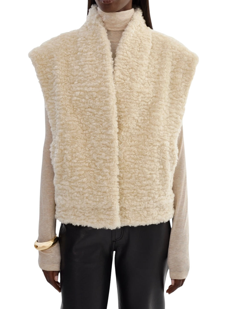 Lamarque Dua Reversible Sherpa Vest - Ecru