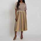 Maison Lurex Gala Pleated Skirt - April Moon/Green