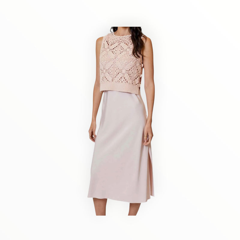 dh New York Del Combo Sweater Dress - Pale Peach