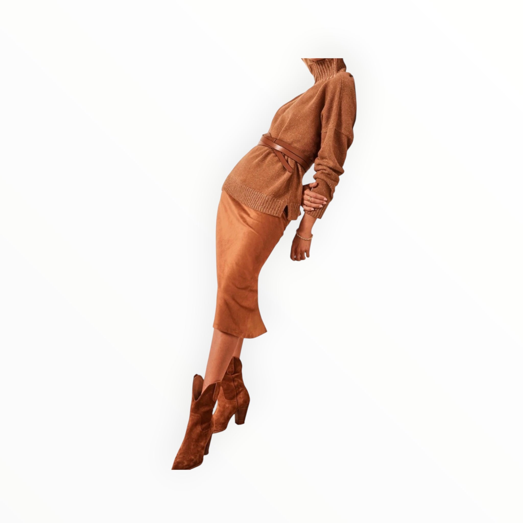 Brochu Walker Hallie Vegan Suede Slip Skirt - Camel
