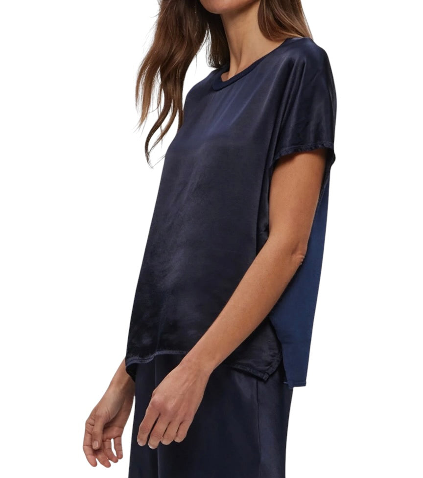 Michael Stars Flow Satin Tee - Nocturnal