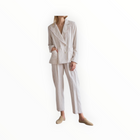 Raquel Allegra Cotton Tickling Stripe High Waist Slim Pant